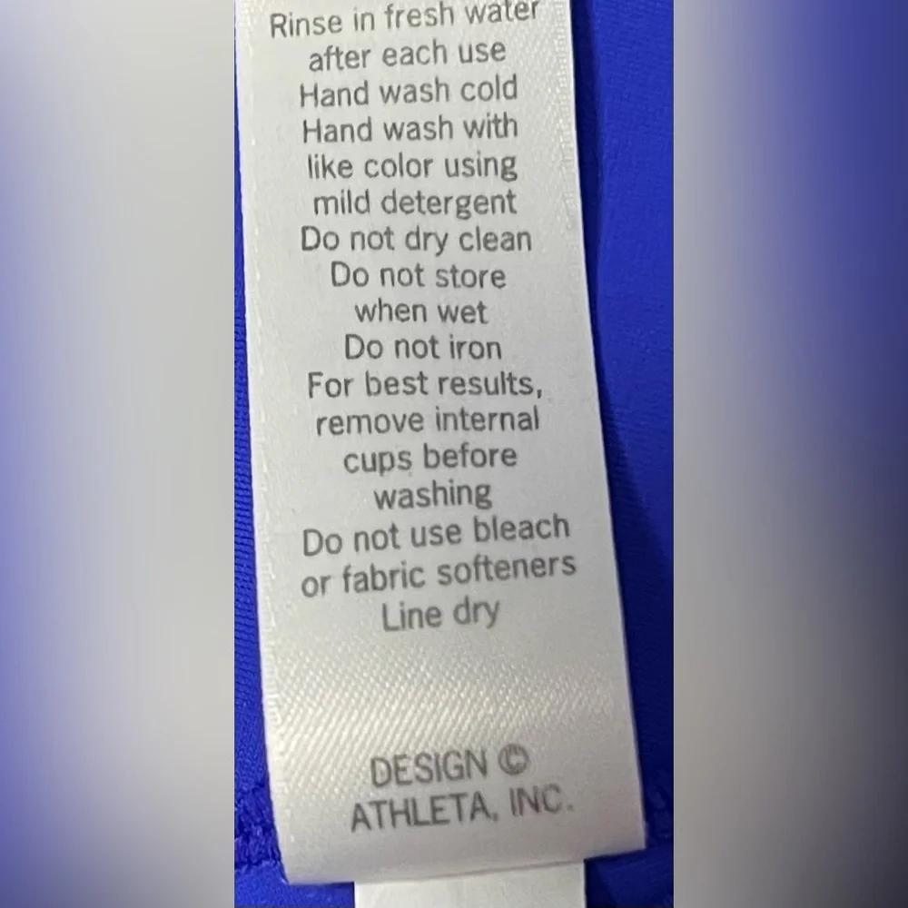 ATHLETA Twister TANKINI Top SWIM WEAR Blue 32 D/DD